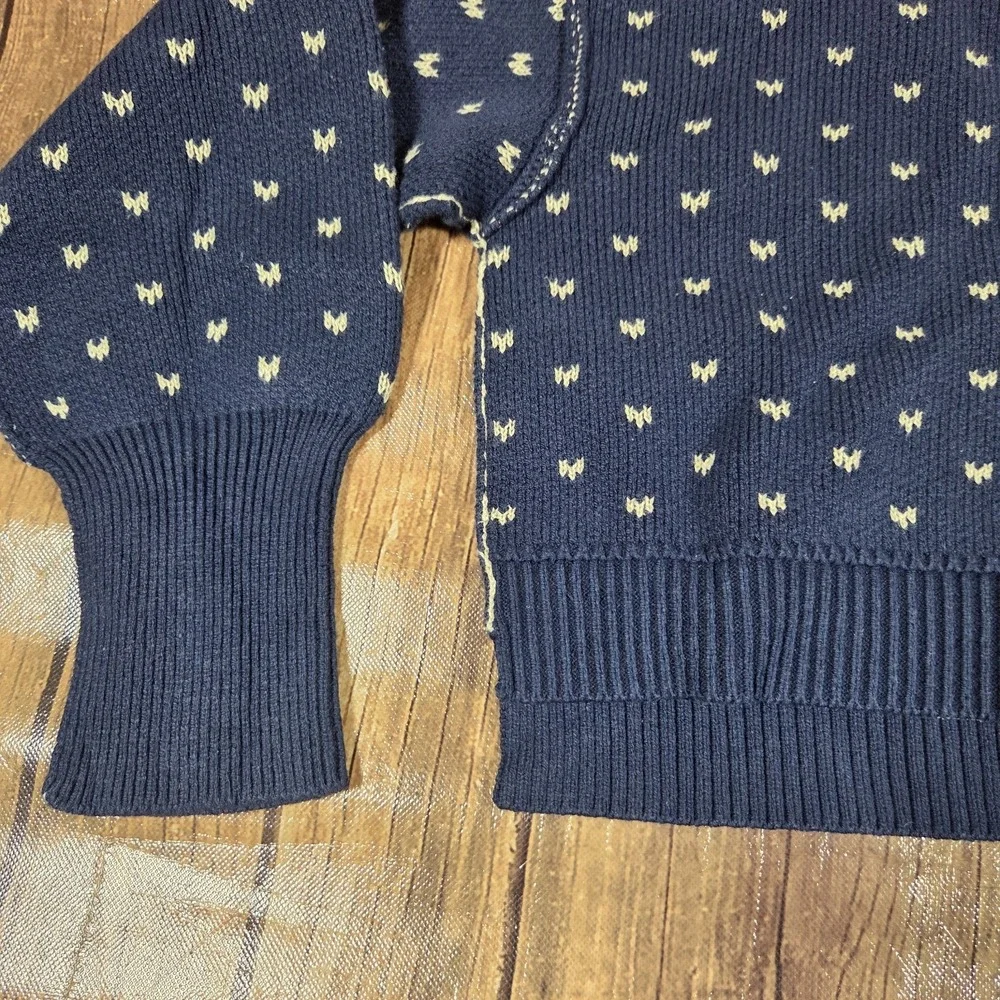Free People Easy Street Patterned Crop Sweater Womens M Navy Oversized Cozy